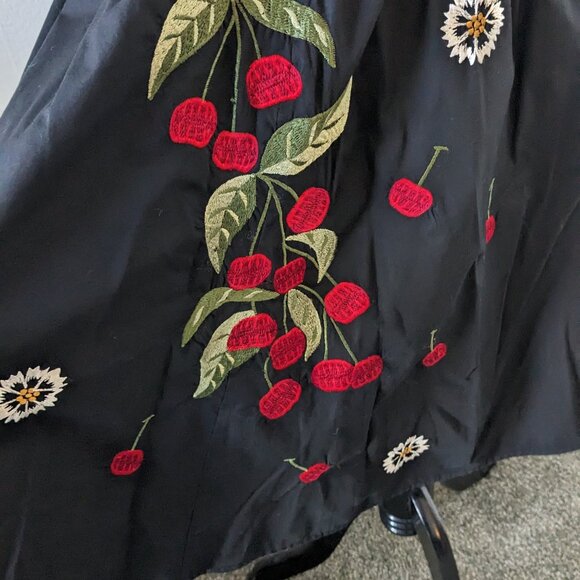 Vintage Vibes Embroidered Cherry Dress with pockets! - Picture 6 of 10